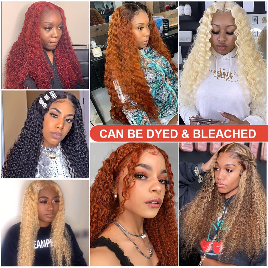 30 Inch 13x6 Curly Highlight Ombre Hd Lace Front Human Hair Wig Brazilian 4/27 Colored Deep Wave 13x6 Lace Frontal Wig For Women 130%