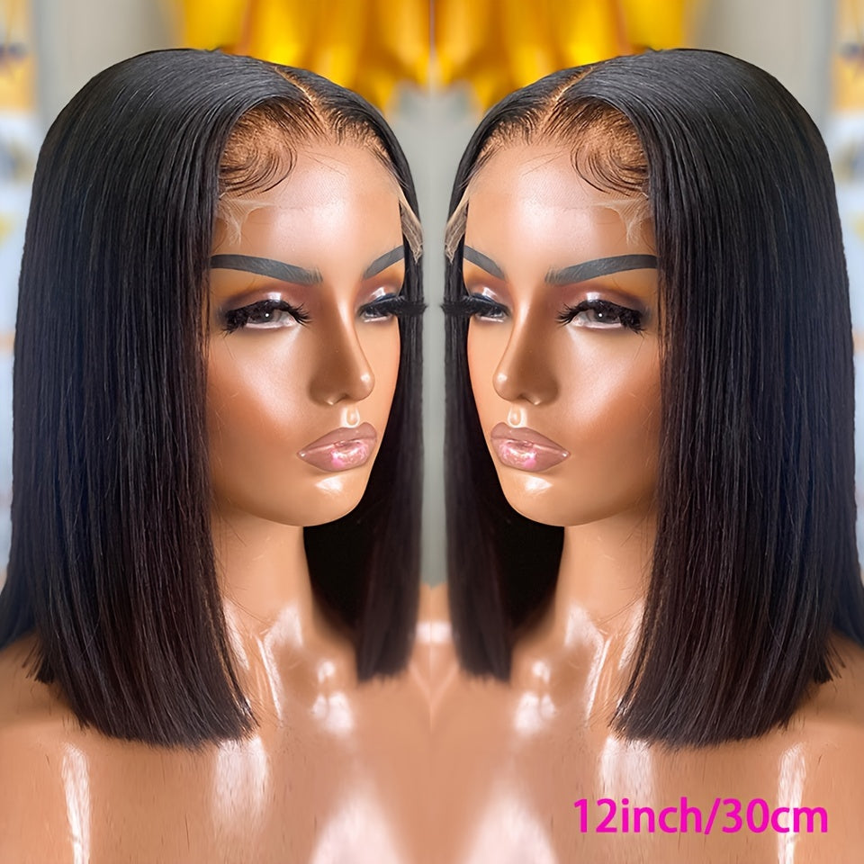 Straight Lace Front Wig Pre Plucked With Baby Hair Peruvian Remy Hair 4x4 Lace Closure Wigs For Women Human Hair Short Bob Wig